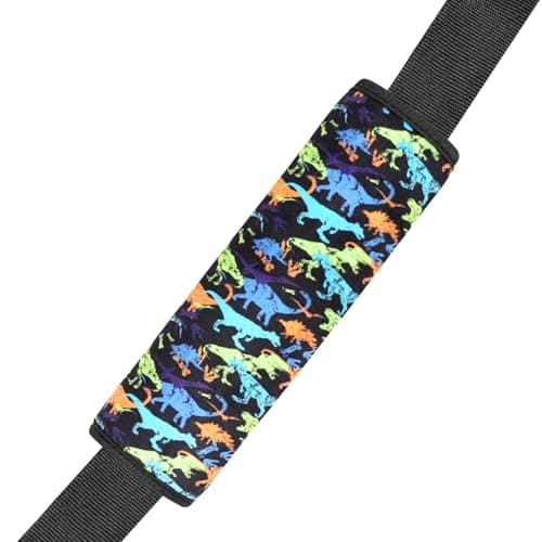Amintiri Seat Strap Shoulder Pads for Kids Seat Belt Cover for Children Soft Furry Seat Belt Cushion for Travel Cartoon Car Seat Belt Pad Cover for Boys and Girls Dino World