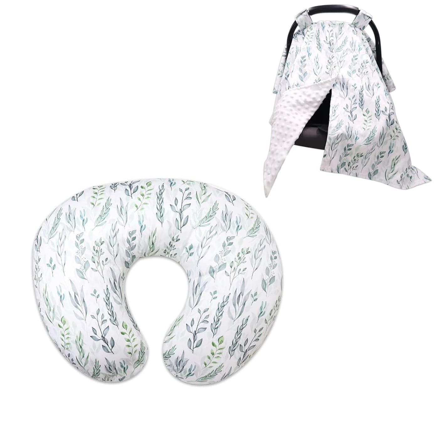 Car Seat Covers for Babies and Nursing Pillow Cover Green Leaf
