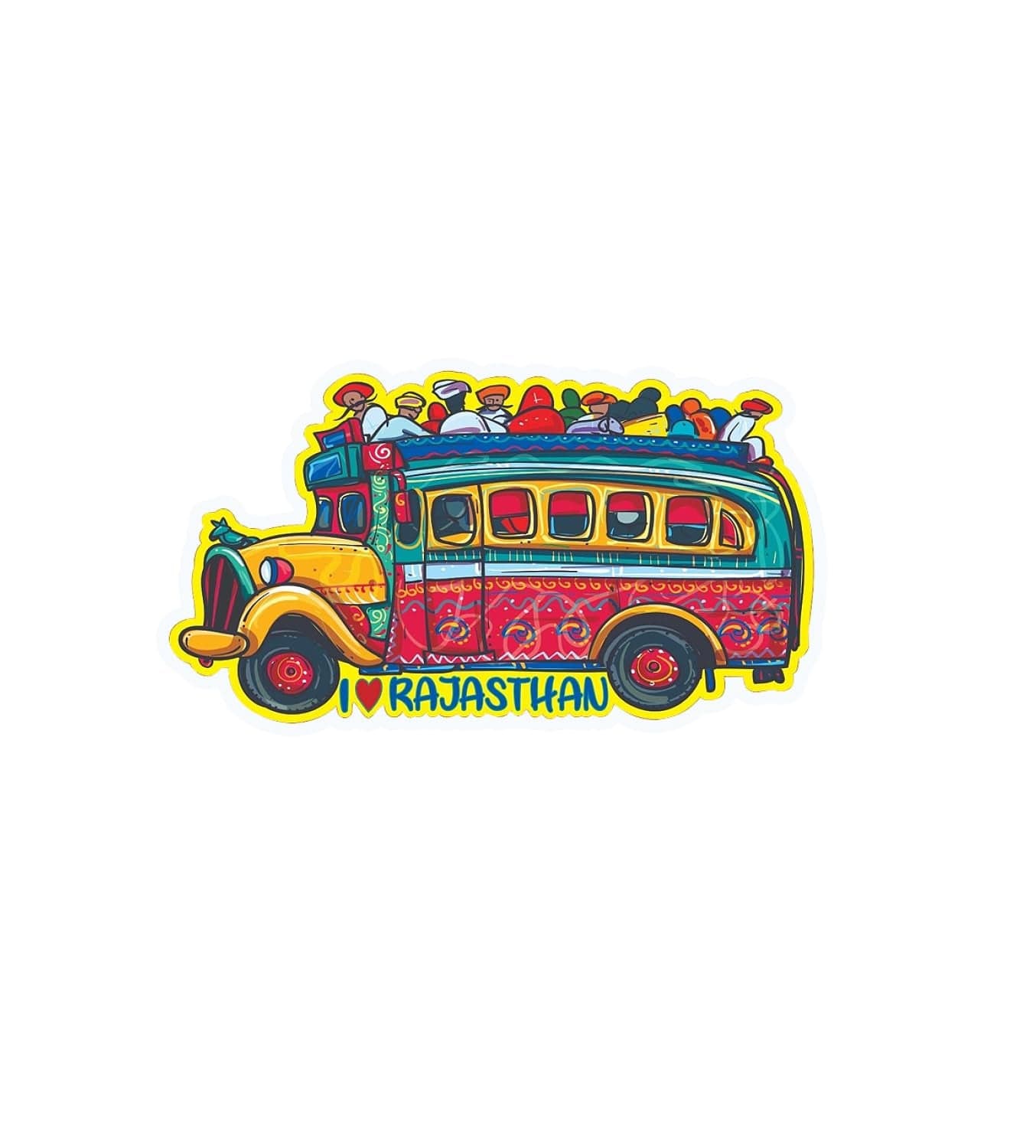 Gift Me Bazar Rajasthani Bus Fridge Magnet for Home & Office Decor | Rajasthani Theme Magnet | Kitchen Decor Items