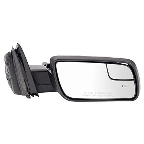 TRQ Passenger Side Power Heated Mirror Smooth Black Paint to Match Compatible with 20132019 Ford Flex FO1321444