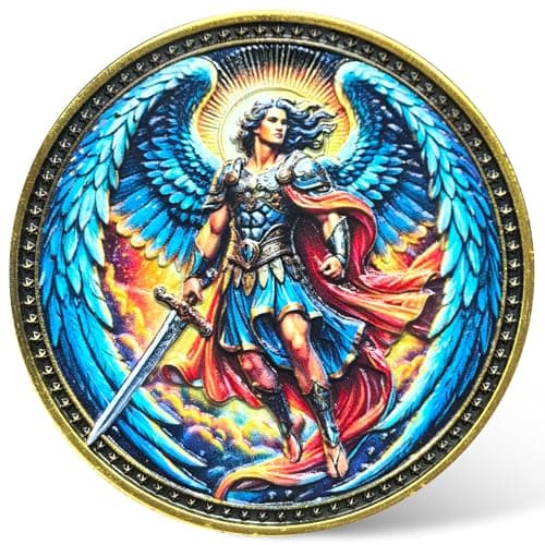 Guardian Angel Coin Archangel Michael with Psalm 911011 Protective and Inspirational Token Faith and Strength Symbol