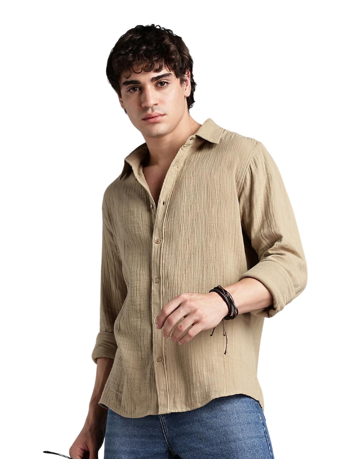 FYLTR Men's Solid Casual Shirt with Patch Pocket with Spread Collar- 100% Cotton | Regular Fit | Full Sleeves | Soft & Comfortable | Summer Shirts for Men