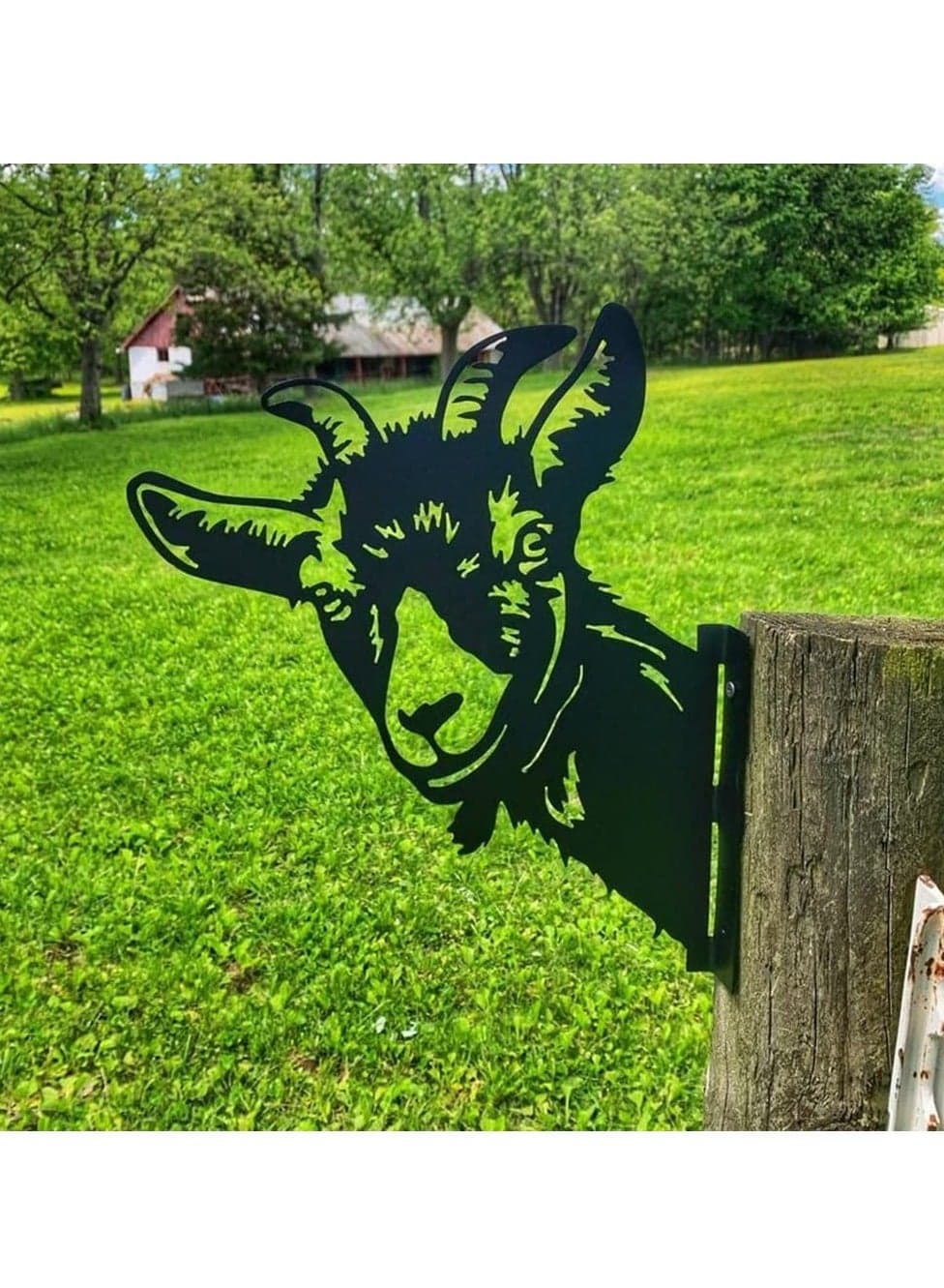Farm Peeping Sheep Metal Art Outdoor Decor Garden Fence Decoration, Farmhouse Backyard Hang Artwork Wall Decor, Outdoor Yard Patio Lawn Statue Gift for Loved Dad Grandpa, Sheep