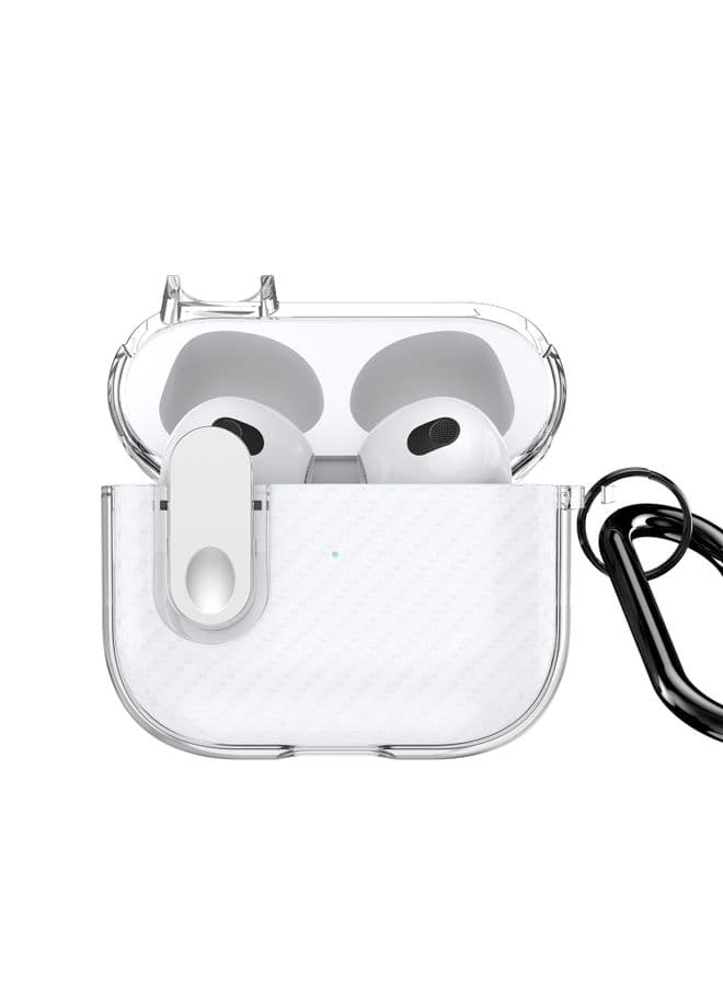 Case Cover For AirPods 3 DUX DUCIS PECK Series Split Transparent Carbon Fiber Earphone Case Transparent White