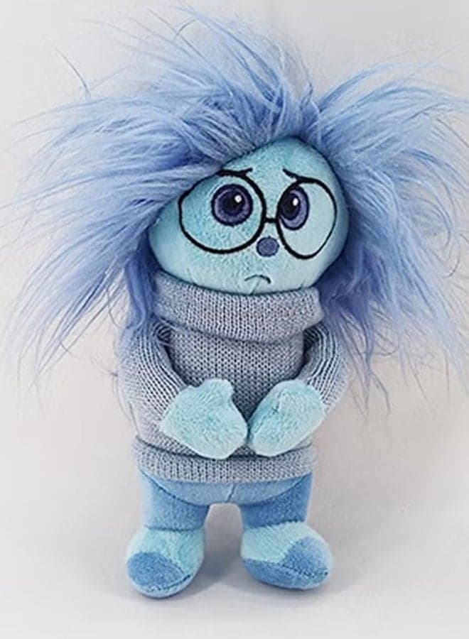 Inside Out Sweater - wearing Worrier Q - version Plush Toy - A Sweet and Thoughtful Item for Birthday Giving, Perfect for Decorating Bedroom, Living Room, and Desk Areas, and a Must - have for Office Relaxation 21 cm