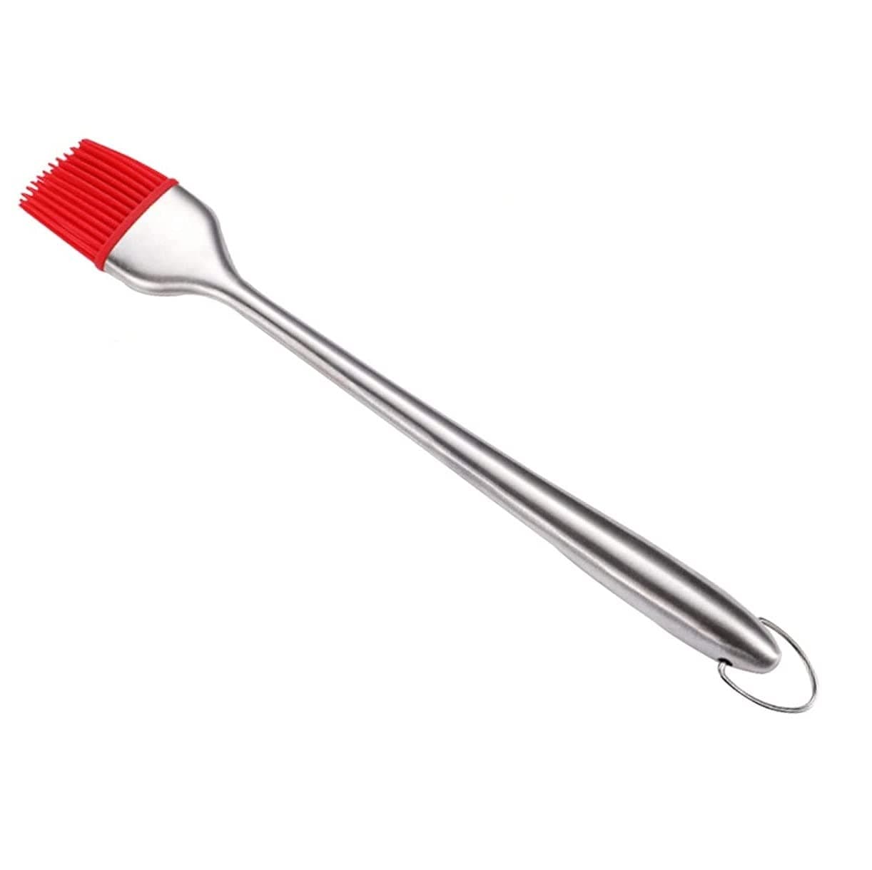 P-Plus International Silicone Basting Brush Set,Stainless Steel Basting Brush with Silicone Bristles for BBQ/Grilling/Pastry/Turkey Baster, BPA Free, FDA Approved (Pack 1(12 inch) Red)