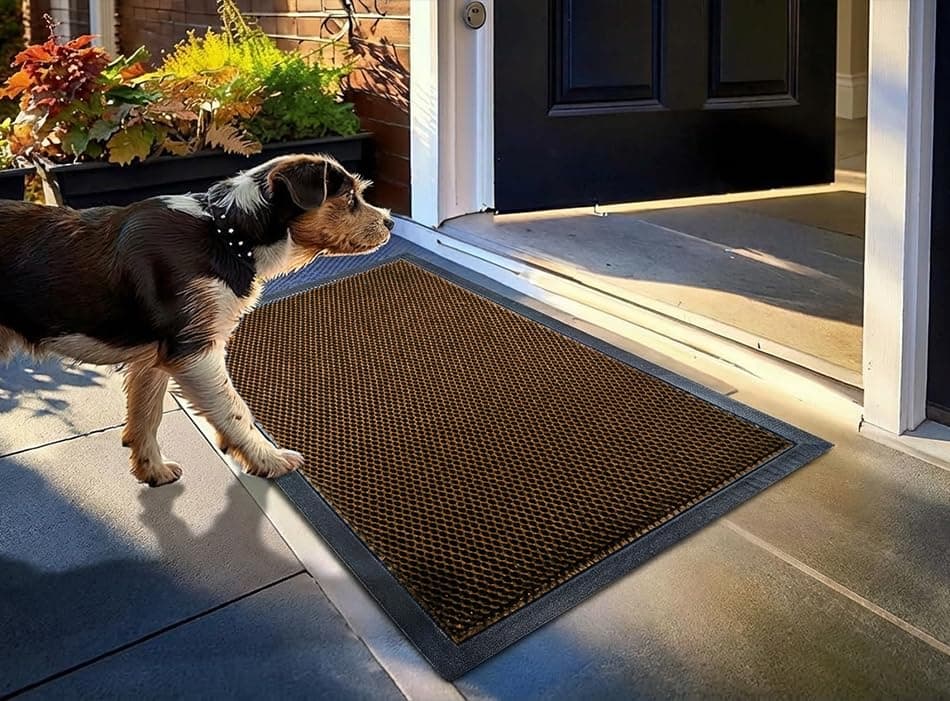 Muddy Mat® Meshy Mat Door Mat Heavy-Duty Quick-Dry Floor Mat, Sand & Dirt Trapper for Indoor & Outdoor, Ideal for Entrance, Mudrooms,Patios & Garages,Low-Profile,Non-Slip,Washable– Orange 17"x30"x0.4"