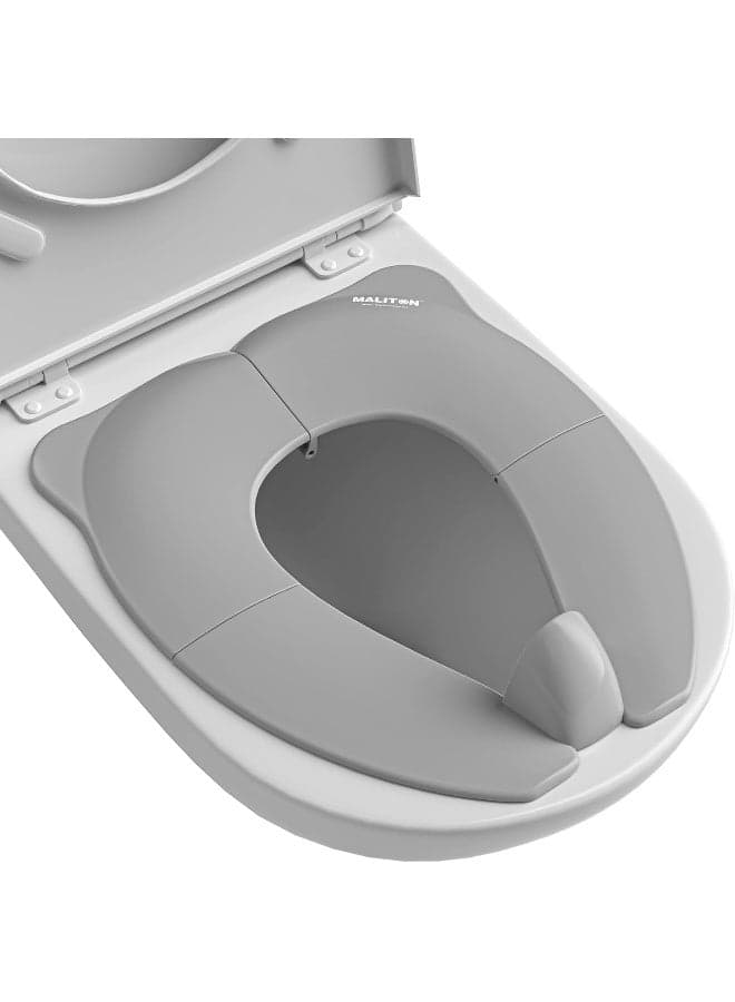 Maliton Travel Potty Seat for Children 1-8 Years, Portable Toilet Seat Folding Toilet Trainer with Non-Slip Padding, Splash Guard, Grey