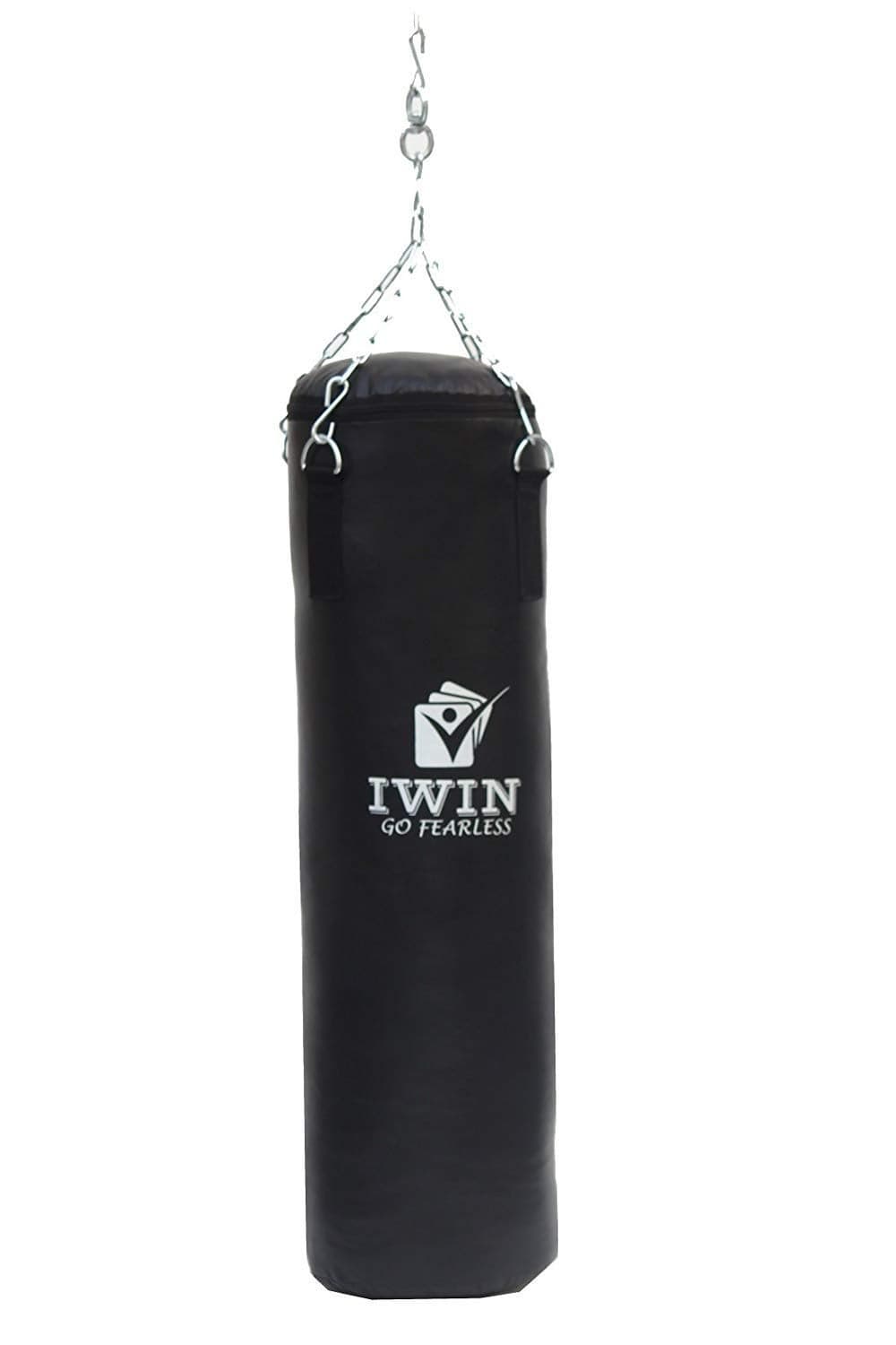 IWIN IW-103 Synthetic Leather Unfilled Punching Bag with Chain, 42 inch (Black)