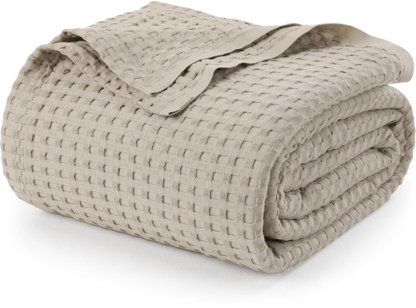 Utopia Bedding Khaki 100 Cotton Waffle Blanket 300 GSM Big 120x120 Inch Soft Lightweight Breathable Bed Blanket for All Season