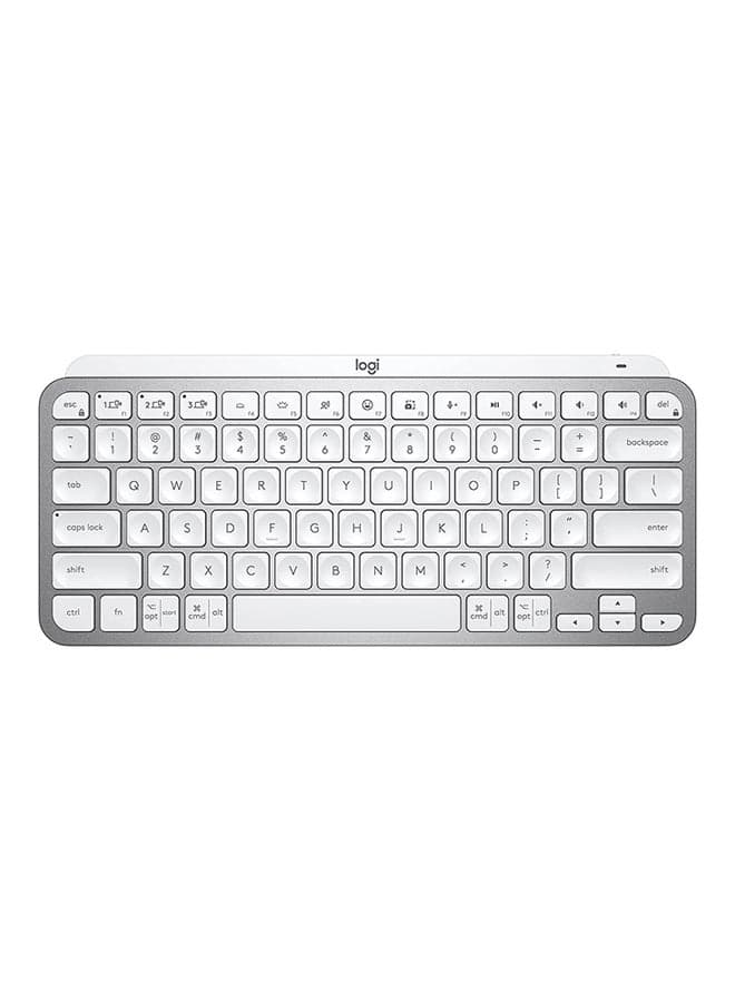 MX Keys Mini Minimalist Wireless Illuminated Keyboard, Compact, Bluetooth, Backlit, USB-C, Compatible With Apple macOS, iOS, Windows, Linux, Android, Metal Build, US Layout Grey