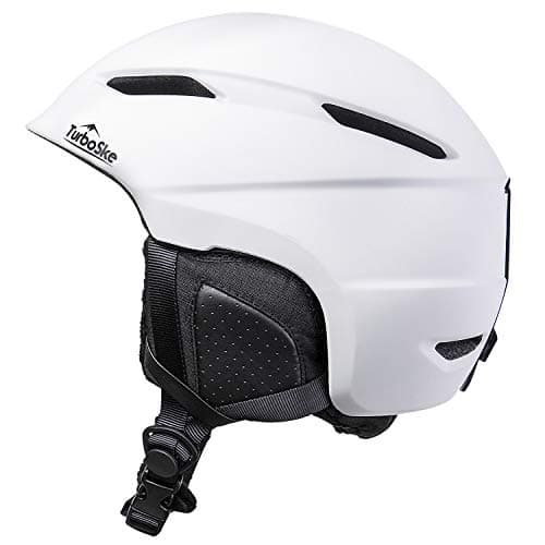 TurboSke Ski Helmet, Snowboard Helmet Snow Sports Helmet, Audio Compatible Helmet for Men, Women and Youth (S, White)