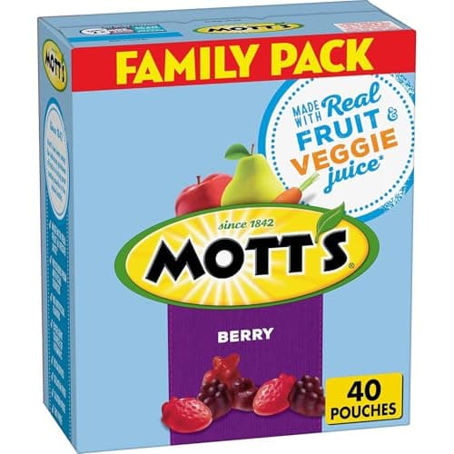 Mott's Fruit Flavored Snacks, Halloween Treats, Berry, Gluten Free Snack, Family Pack, 40 Ct, 32 oz