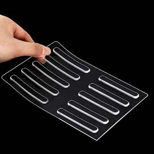 GLUN® Door Bumper Stoppers 63x10 mm 10 Piece, Clear Rubber Wall Protector, Self-Adhesive Door Handle Wall Shield Bumper Guard for Wall