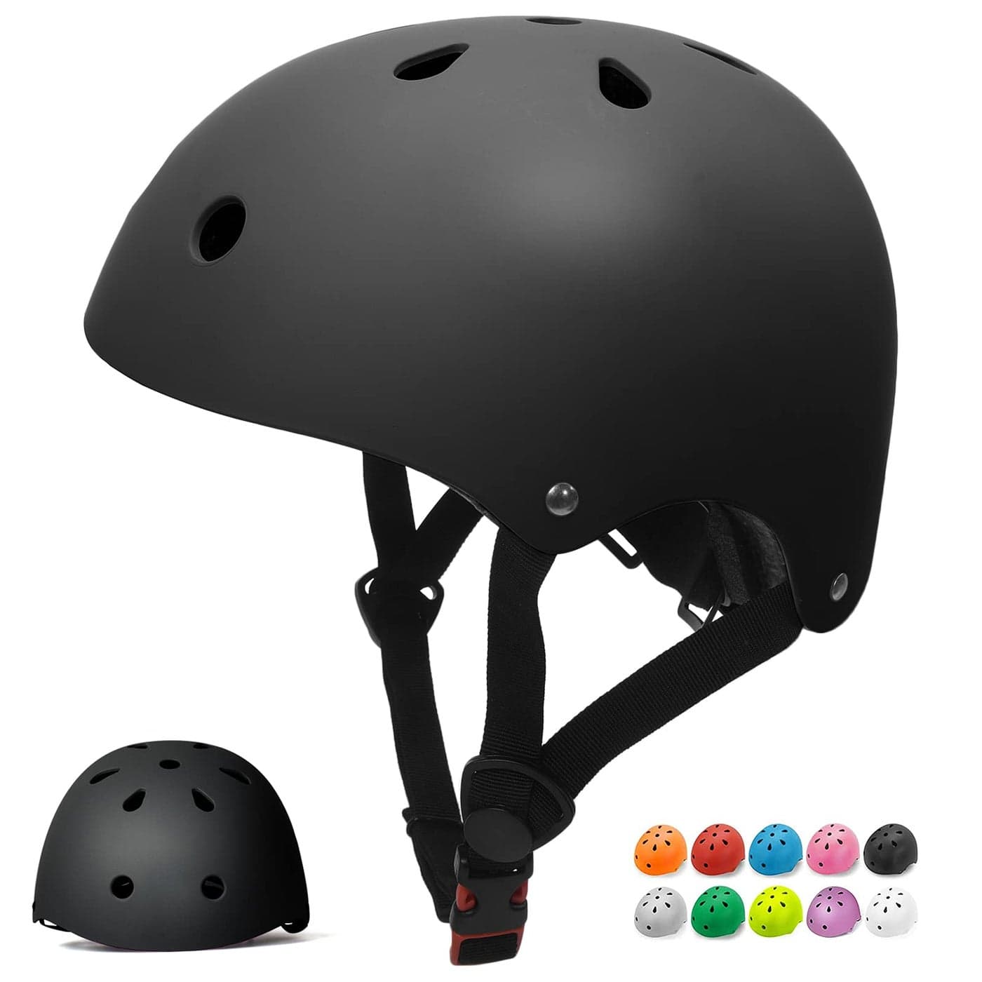 Glaf Toddler Helmet Kids Bike Helmets for 2-8 Years Old Baby Girls Boys Multi-Sport Helmet Adjustable Skateboard Bicycle Helmet Lightweight 2 Sizes for Toddler to Youth (Black, Small)