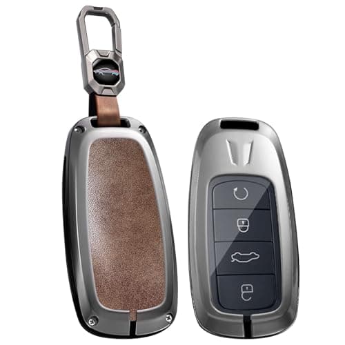 ontto Car Key Skin with Keychain Fit for Chery Tiggo 9 Tiggo 8 PRO Tiggo 8 PRO MAX Tiggo 7 PRO MAX Omoda 5/C5 Jaecoo 7 Arrizo 5,Smart Remote Key Fob Case Antiscratched Key Holder,Brown