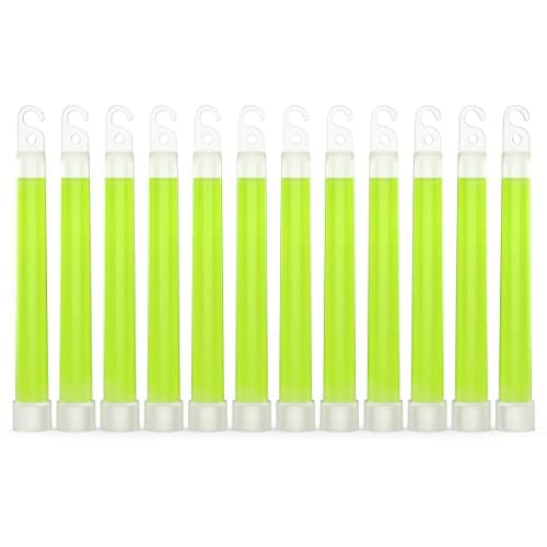 Swiss Safe Premium 6" Glow Sticks - Extra Bright, 12+ Hour Duration, Emergency Ready (Green 12-Pack)