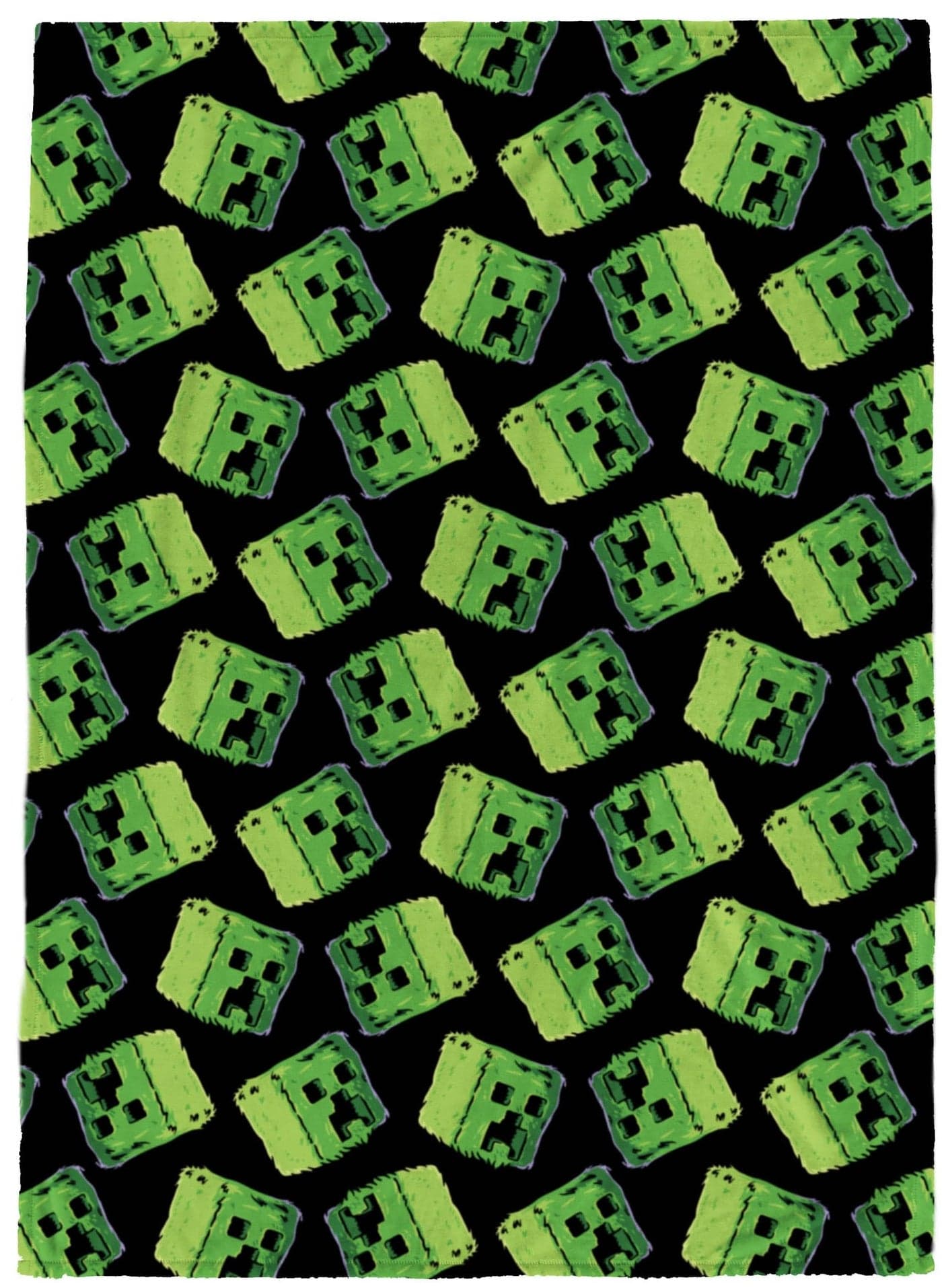 Jay Franco Minecraft Plush Throw Blanket - Measures 46 x 60 Inches - Kids Super Soft Fleece Creeper Battle Bedding