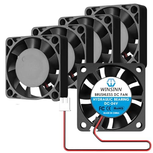 WINSINN 40mm 24V Fan - Hydraulic Bearing 5000 RPM 4010 Cooling Fan Replacement for 3D Printer Ender 3/CR-10, 30cm Cable with XH2.54-2PIN, Brushless 40x10mm (5Pcs)