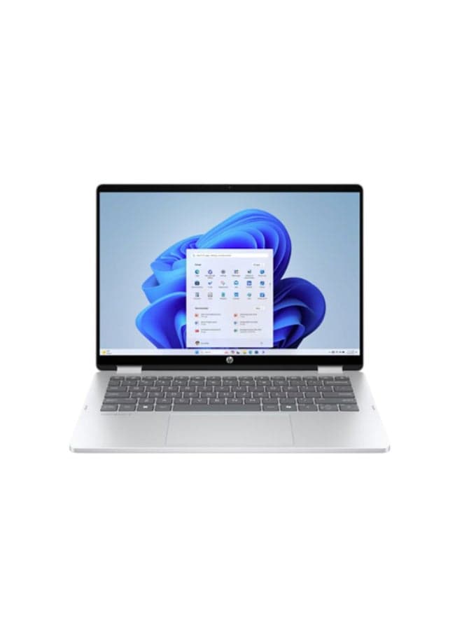 OmniBook 5 Flip 14-fp0023dx Laptop With 14 Inch 2K Touch Display, Core i7-150U Processor/16GB RAM DDR5/512GB SSD/Windows11/ English/Arabic Glacier Silver