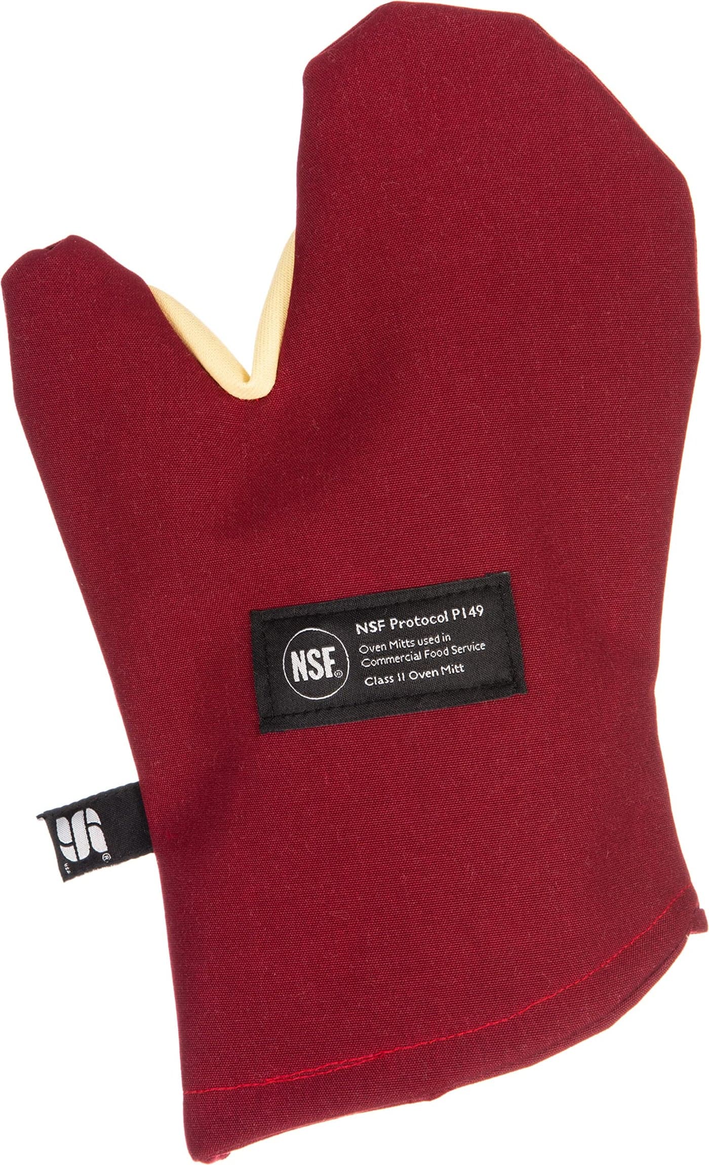 San Jamar KT0212 Cool Touch Flame Conventional High Heat Intermittent Flame Protection up to 900°F Oven Mitt, 13 inch Length, Red