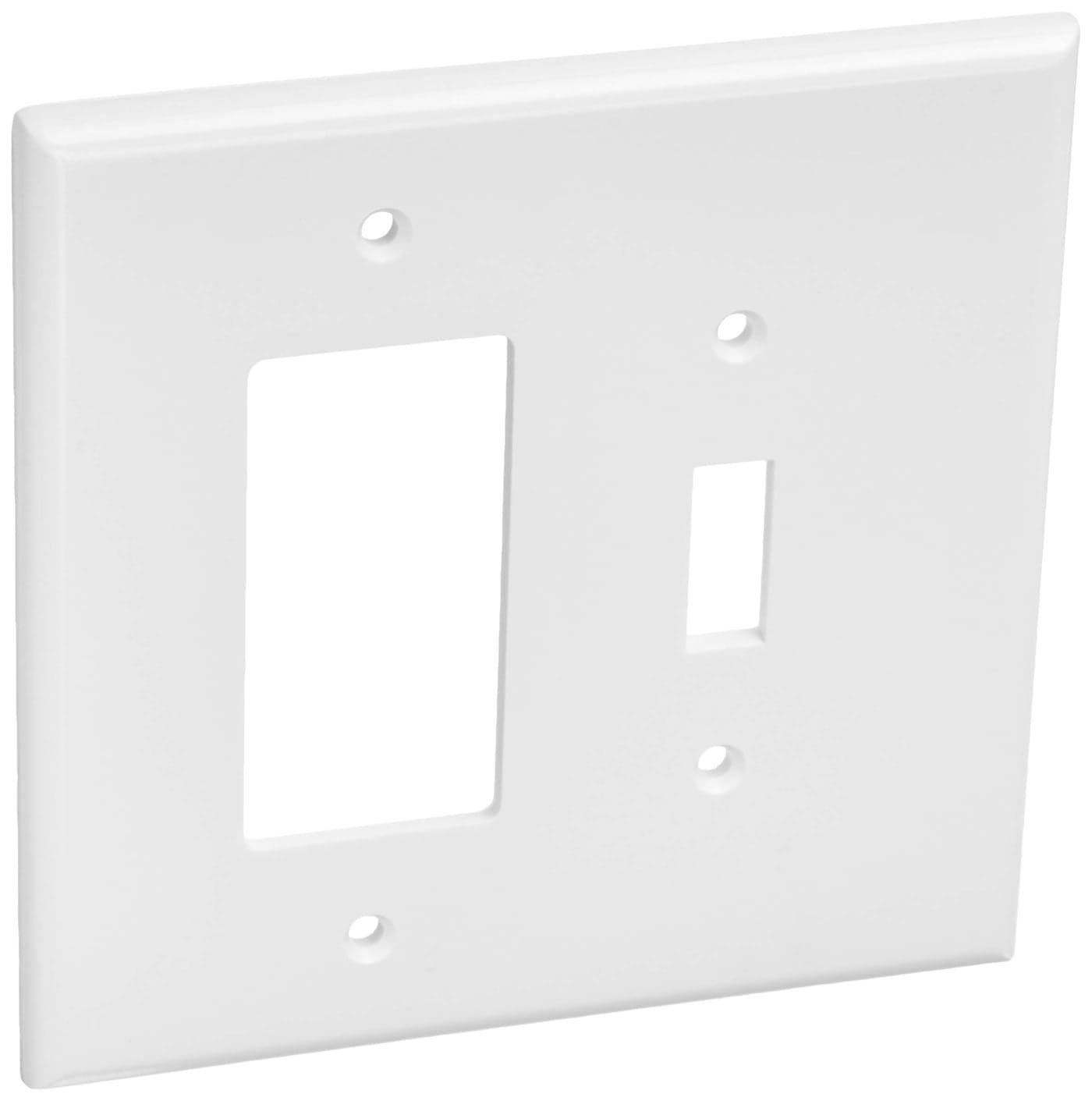 Leviton 2Gang 1Toggle 1DecoraGFCI Device Combination Wallplate Oversized Thermoset Device Mount 1 Pack 88605 White