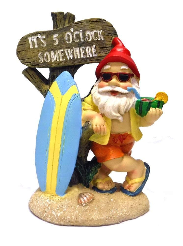 500 Somewhere Tropical Party Gnome Garden Statue