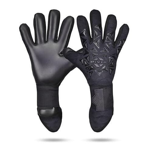 Nivia Ashtang 2.0 Football Goalkeeper Gloves for Men & Women, Super Soft Latex Palm with PU Foam Cushion, Knitted Backhand with Structural Casting, Professional Match Play Gloves(Black, S)