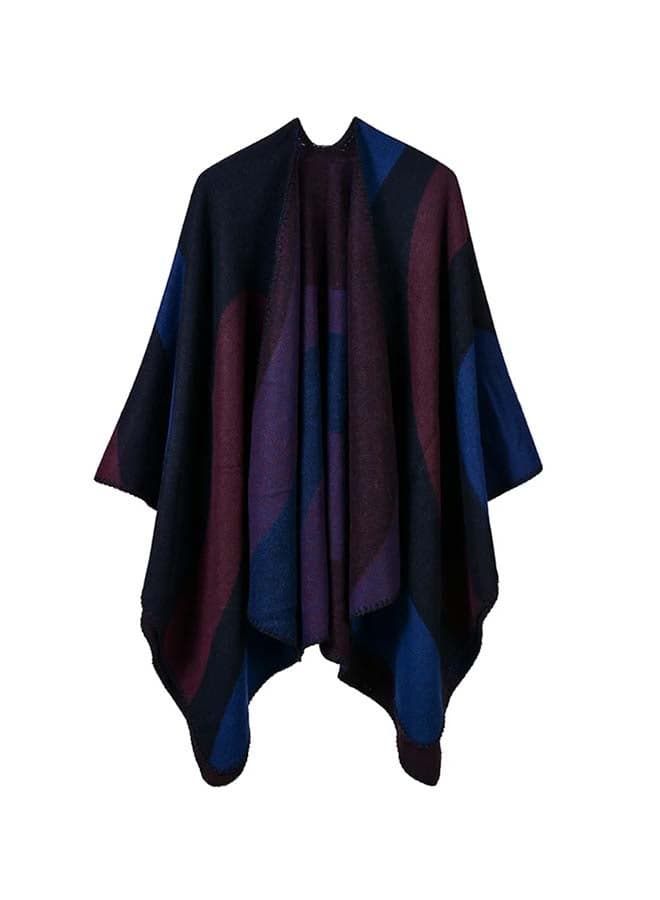 Cashmere Feel Winter Poncho Multicolour