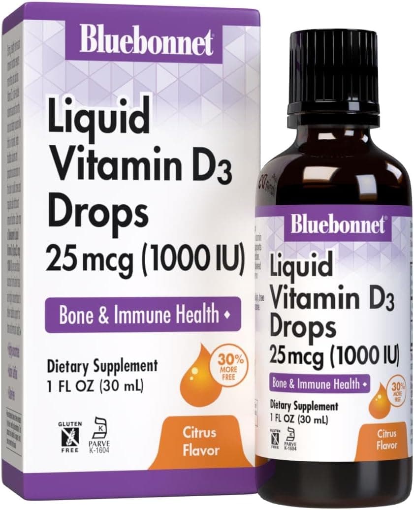 Liquid Vitamin D3 Drops 25 mcg Citrus Flavor for Adults