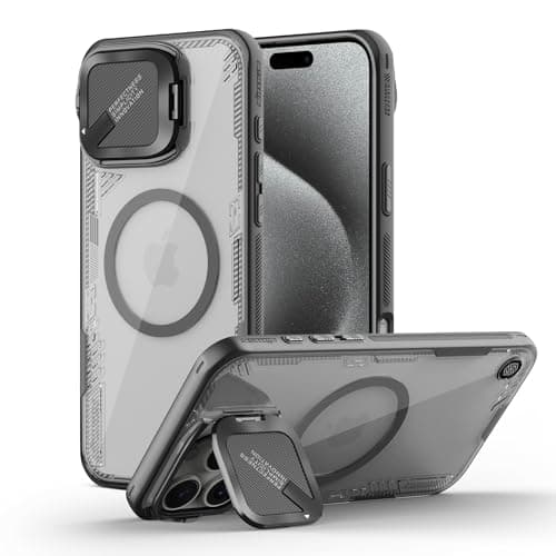 Nillkin Magnetic for iPhone 16 Pro Case Clear Compatible with Magsafe Never Yellow Biodegradable Material Translucent Case with Invisible Kickstand Camera Cover for 16 Pro 63 Black