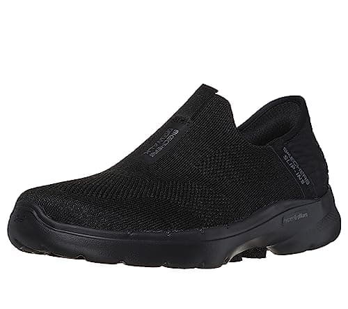 Skechers Women's Hands Free Slip-ins Go Walk 6-Fabulous View Sneaker, Black, 11