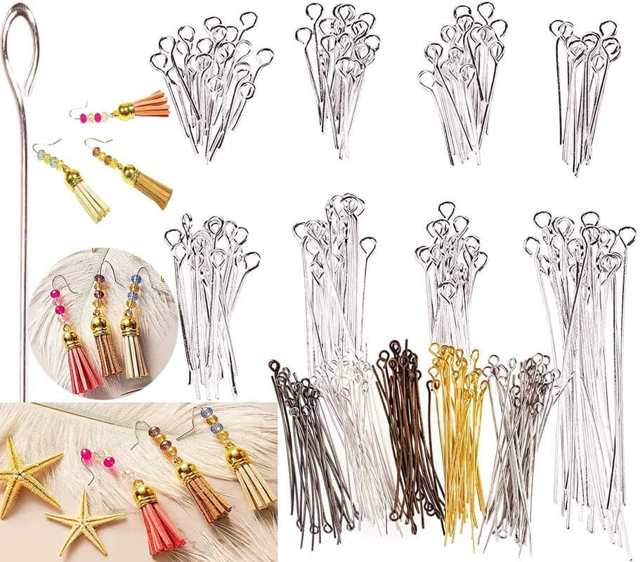 DIY Crafts 10 Gram, Antique Silver, Eye Pins for Jewelry Making - Jewelry Eye Pins, 20-Gauge Jewelry Findings Eye Pins DIY Jewelry Making Supplies, Different Lengths, Reg (10 Gram, Antique Silver)