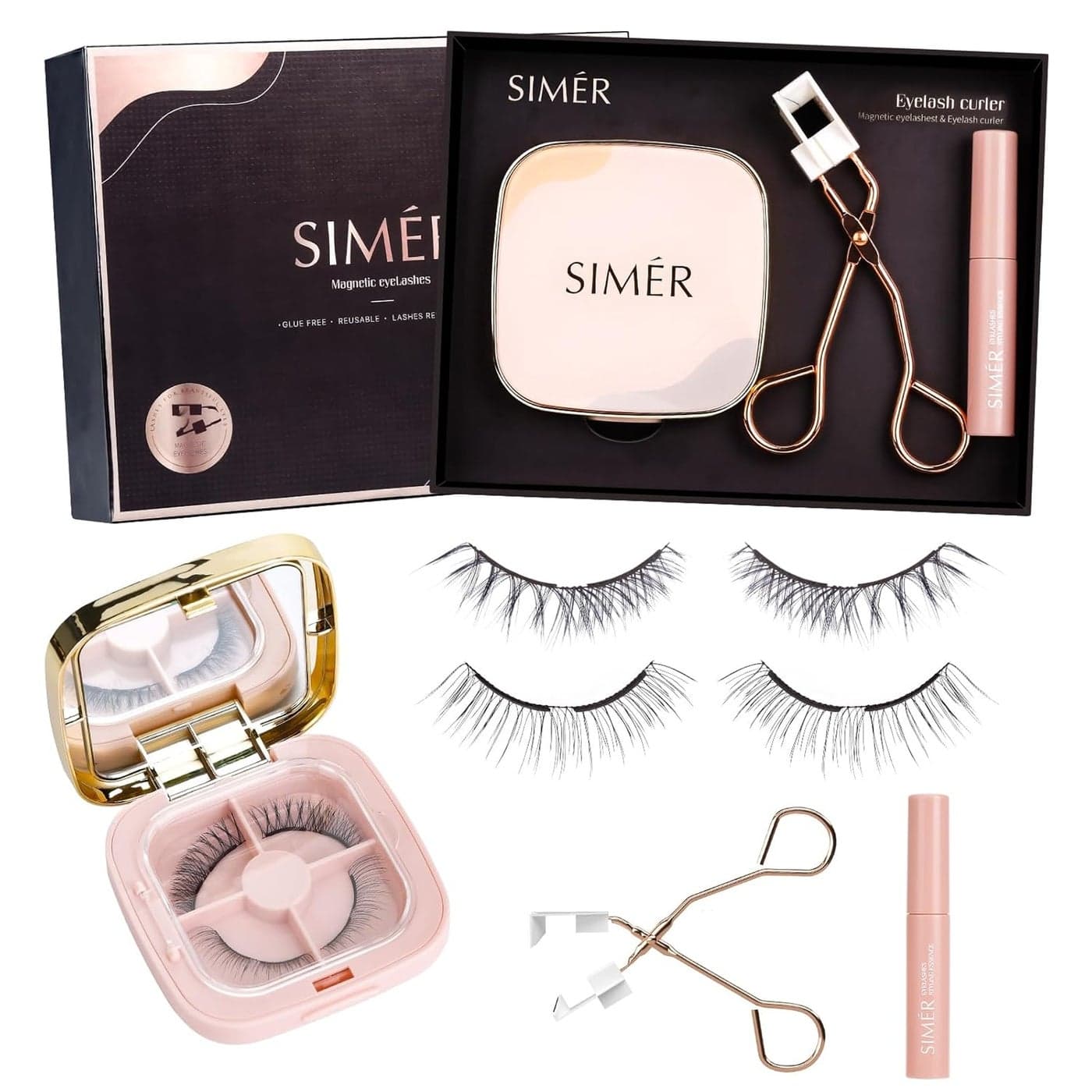 Magnetic Eyelashes without Eyeliner, Dual Magnetic Eyelashes with Applicator, 4D Reusable Magnetic Lashes NO Eyeliner or Glue Needed, Soft Magnets Natural Look Easy to Wear