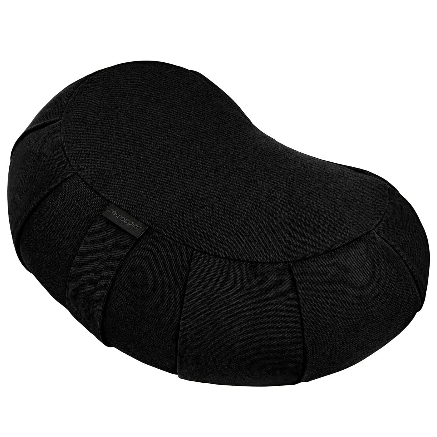 Retrospec Sedona Zafu Meditation Cushion Filled wBuckwheat Hulls Yoga Pillow for Meditation Practices Machine Washable 100 Cotton Cover Durable Carry Handle Crescent Black