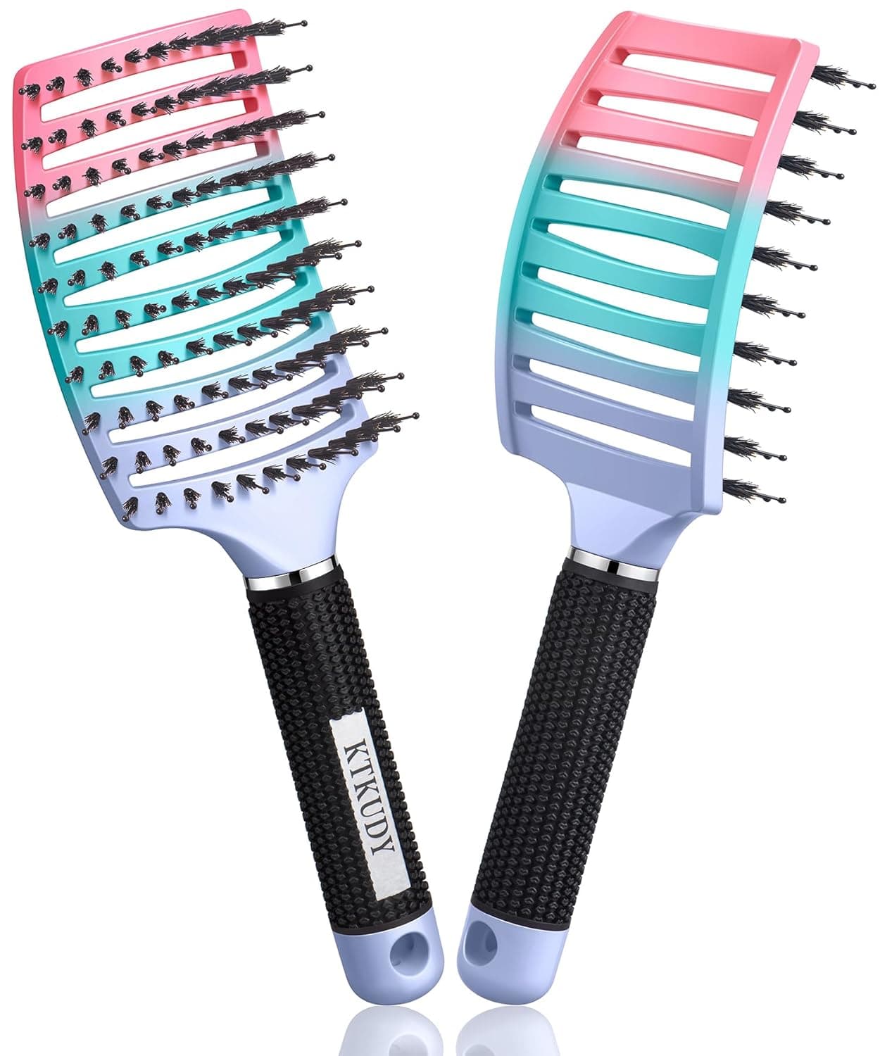 KTKUDY Wet or Dry Detangling Hair Brush for All Hair Types Eliminates Knots Reduces Breakage Hairbrush Tangle Free Detangler Brush For Women Men Kids Single 1 Count