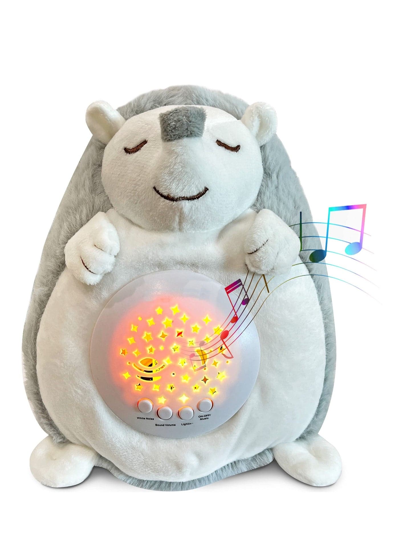 Baby Sleep Aid, 5 Soothing White Noise Sounds, Music, Gentle Lights, Mini Travel Aid , Suitable for & Toddler Gift (Grey)
