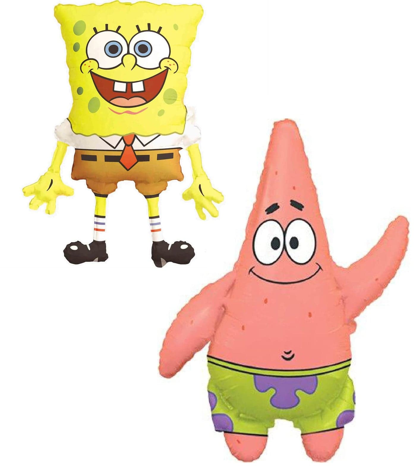 Toyland Pack Of 2 Spongebob Squarepants and Patrick Star Foil Balloons 1 x 29 Inch Spongebob 1 x 36 Inch Patrick Shaped Character Foil Balloons
