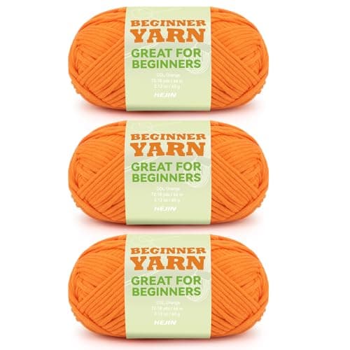 3x60g Orange Yarn for Crocheting and Knitting3x66m 72yds Cotton Yarn for Beginners with EasytoSee StitchesWorstedWeight Medium 4CottonNylon Blend Yarn for Beginners Crochet Kit Making