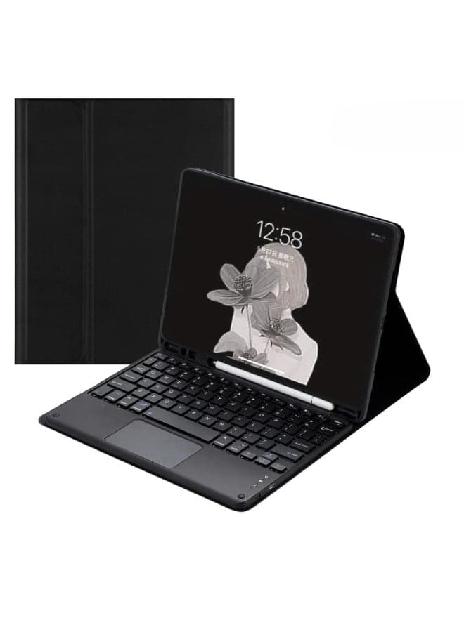 Arabic and English Keyboard Compatible with iPad (A16) 11th Generation 11 Inch 2025 (A3354, A3355, A3356) Touched Keyboard Case Protective Magnetic Cover