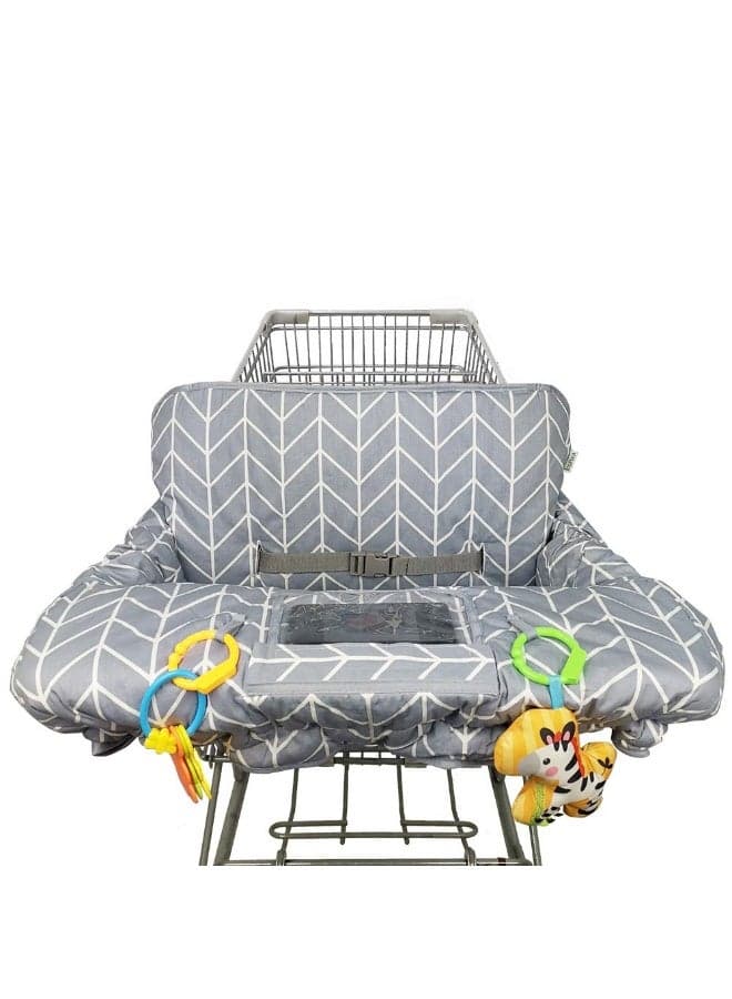 Shopping Cart Cover for Baby ICOPUCA Cotton High Chair Cover, Reversible, Machine Washable for Infant, Toddler, Boy or Girl (Grey Arrow Print)