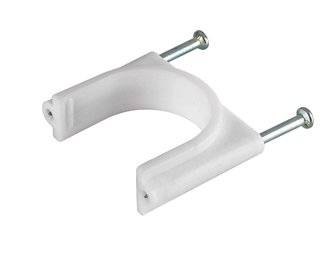 On Blow 20mm Diameter Double Nail Cable Clips Wire Fastener Circle Cable Clips With Metal Nails 100 Piece White Color