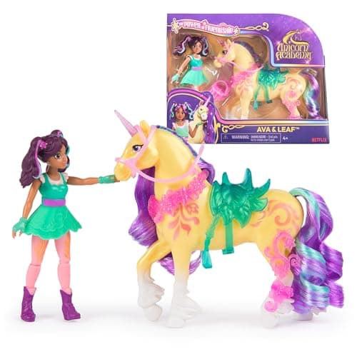 Unicorn Academy Ava Leaf Power of Friendship Set with Translucent Saddle 2 Power Accessories Dolls Unicorn Toys for Girls Ages 4 and up
