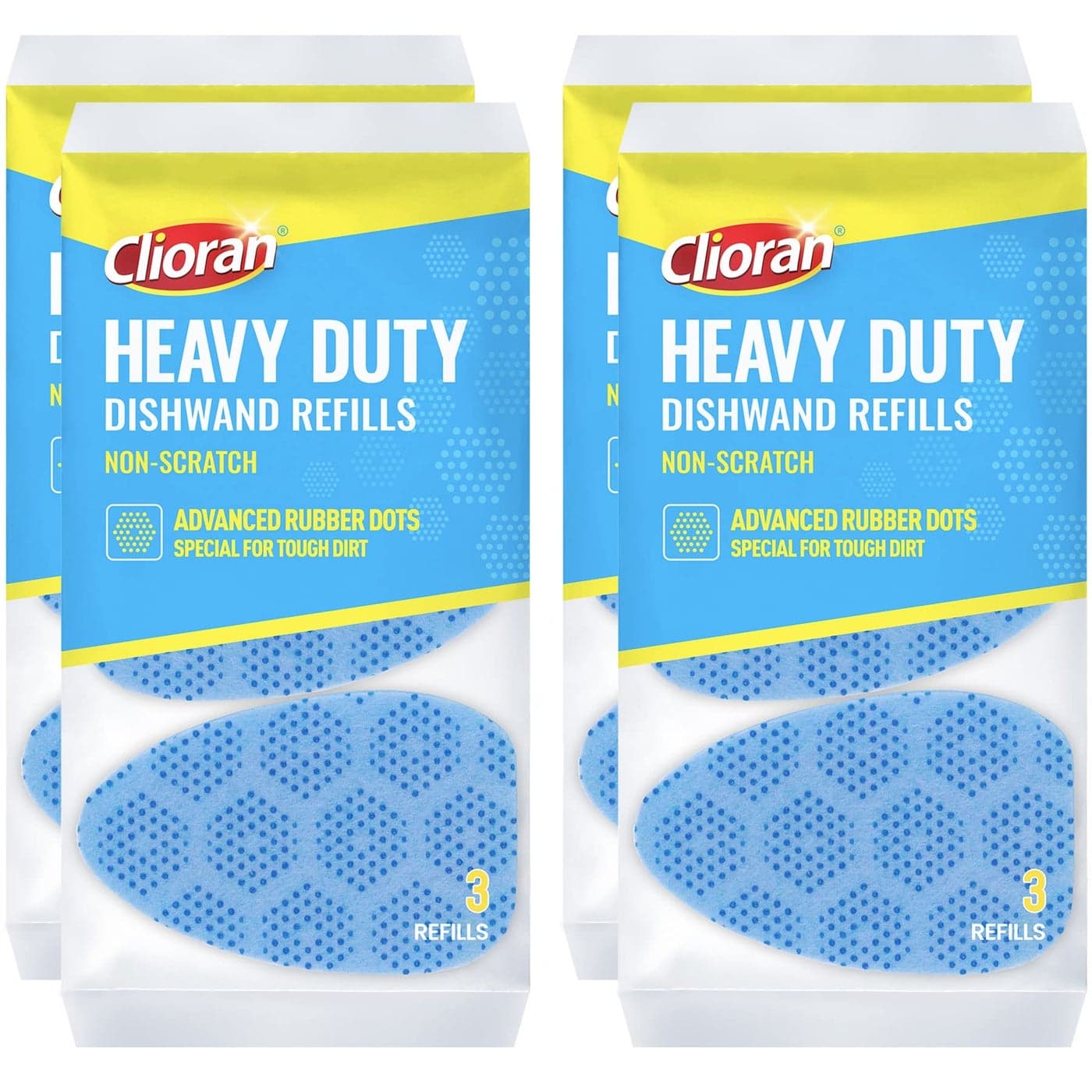 Clioran Leak Proof Dishwand Refills with Scrub DotsNon Scratch Sponge Heads for Dish Wand20 Thicker HeavyDuty Scrubber ReplacementFits Most HandlesWorks with All Dish SoapsIdeal for Kitchen