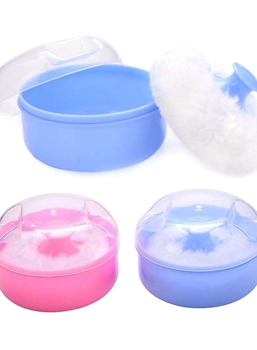 2 PCS Premium Powder Puff with Powder Storage Powder Case with Puff