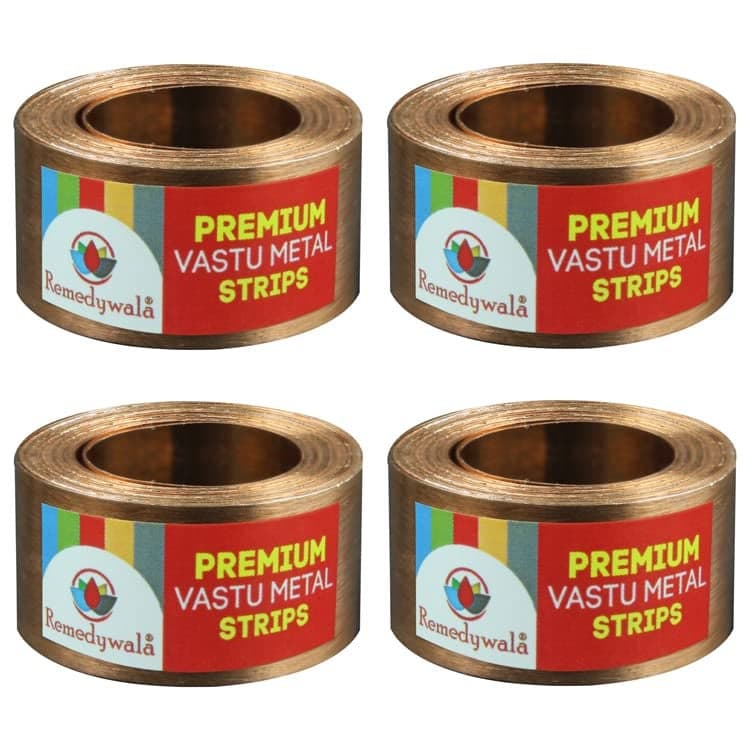 Remedywala Vastu Copper Strip (8 Feet 18mm Width, 0.2 mm Gauge, Copper, 4 Pieces)