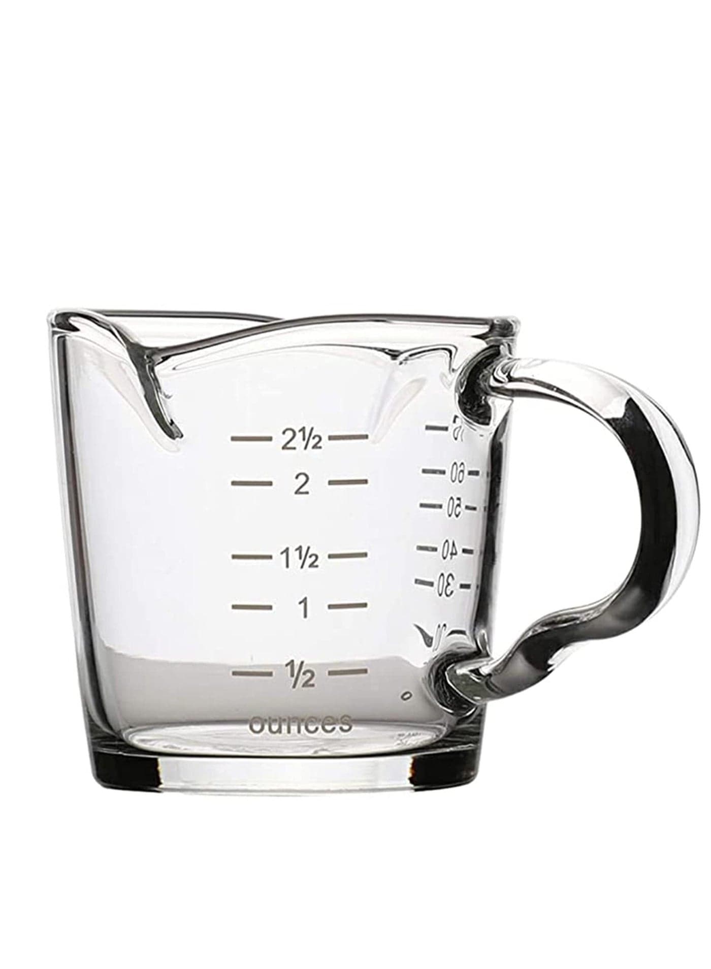 Coffee Shot Transparent Glass Cup with Scale Temperature Resistant Thick Borosilicate Glass Espresso Measuring Jug Milk Frothing Pitcher for Home, Easy Measure Easy to Clean, Portafilters
