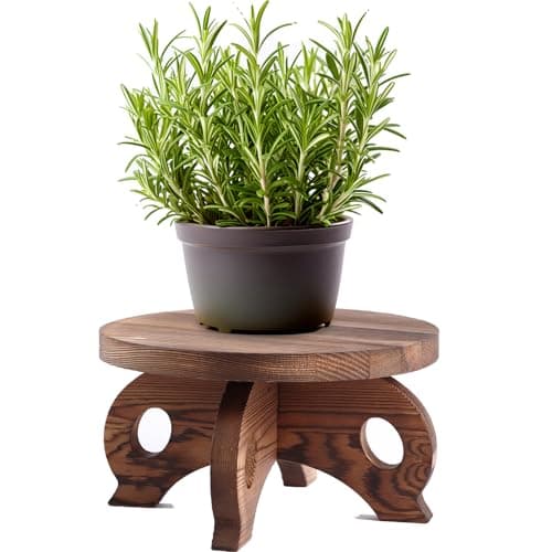 VZODESR Decorative Corner Planter Wooden Plant Stands Indoor Plant Holder Riser Round Display Stands Farmhouse Display Stool Flower Holder Pedestal Board Pine