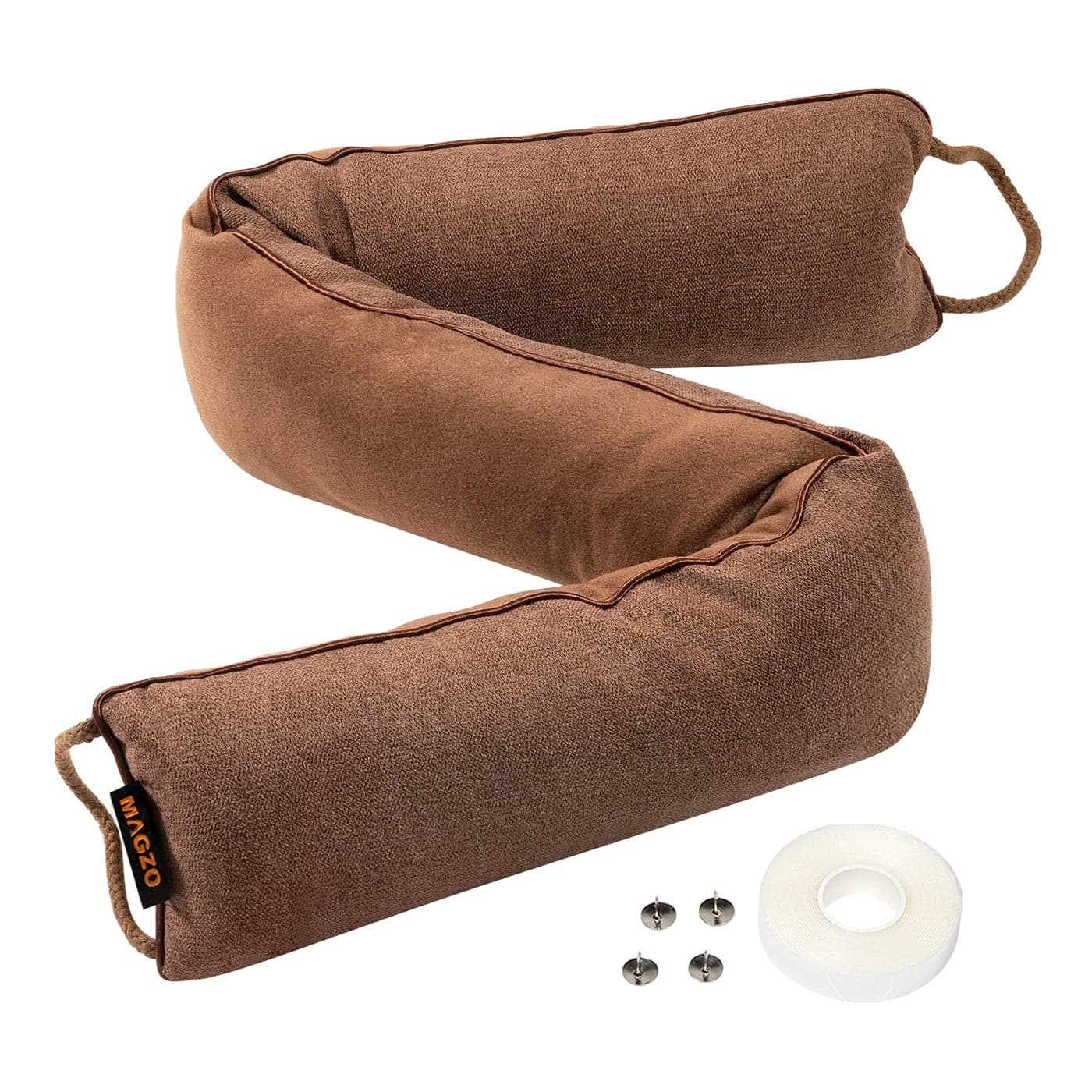 MAGZO Door Draft Stopper 36 Inch Under Door Draft Blocker Noise Stopper Weighted Wind Blocker Draft Guard for Bottom of Door Brown