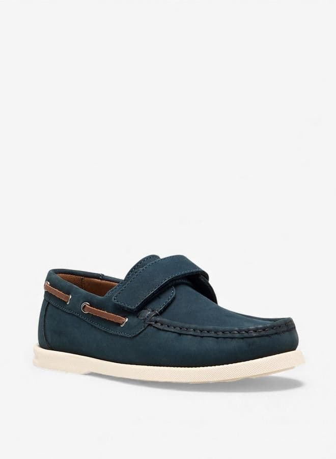Boys Hook & Loop Leather Moccasins